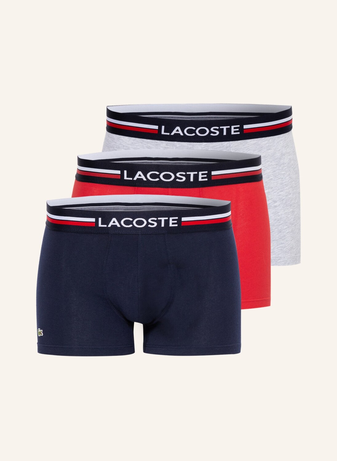 3 пары боксеров Lacoste, синий
3 пары боксеров Lacoste, синий