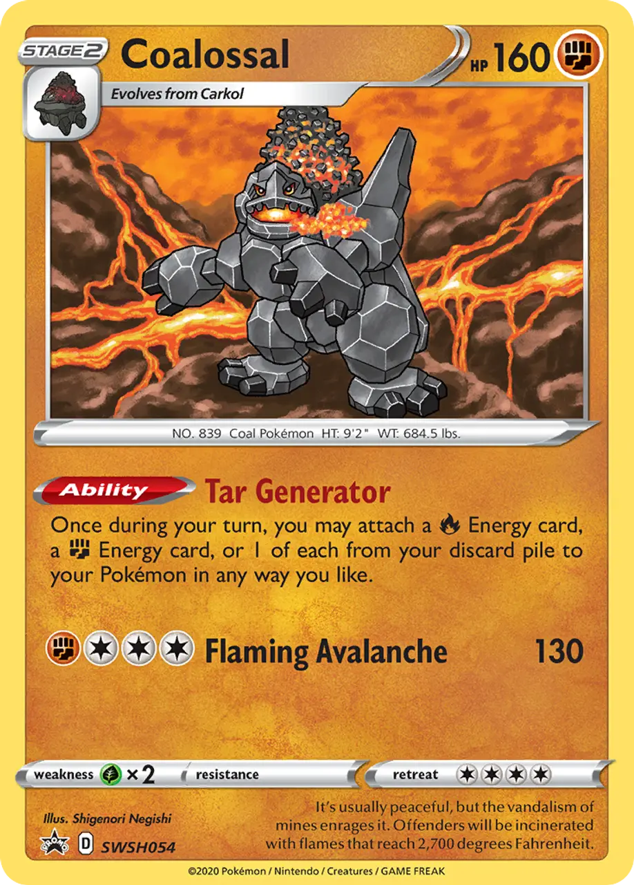 Карточная игра Coalossal SWSH054/298 - SWSH Black Star Promos Holofoil
Карточная игра Coalossal SWSH054/298 - SWSH Black Star Promos Holofoil