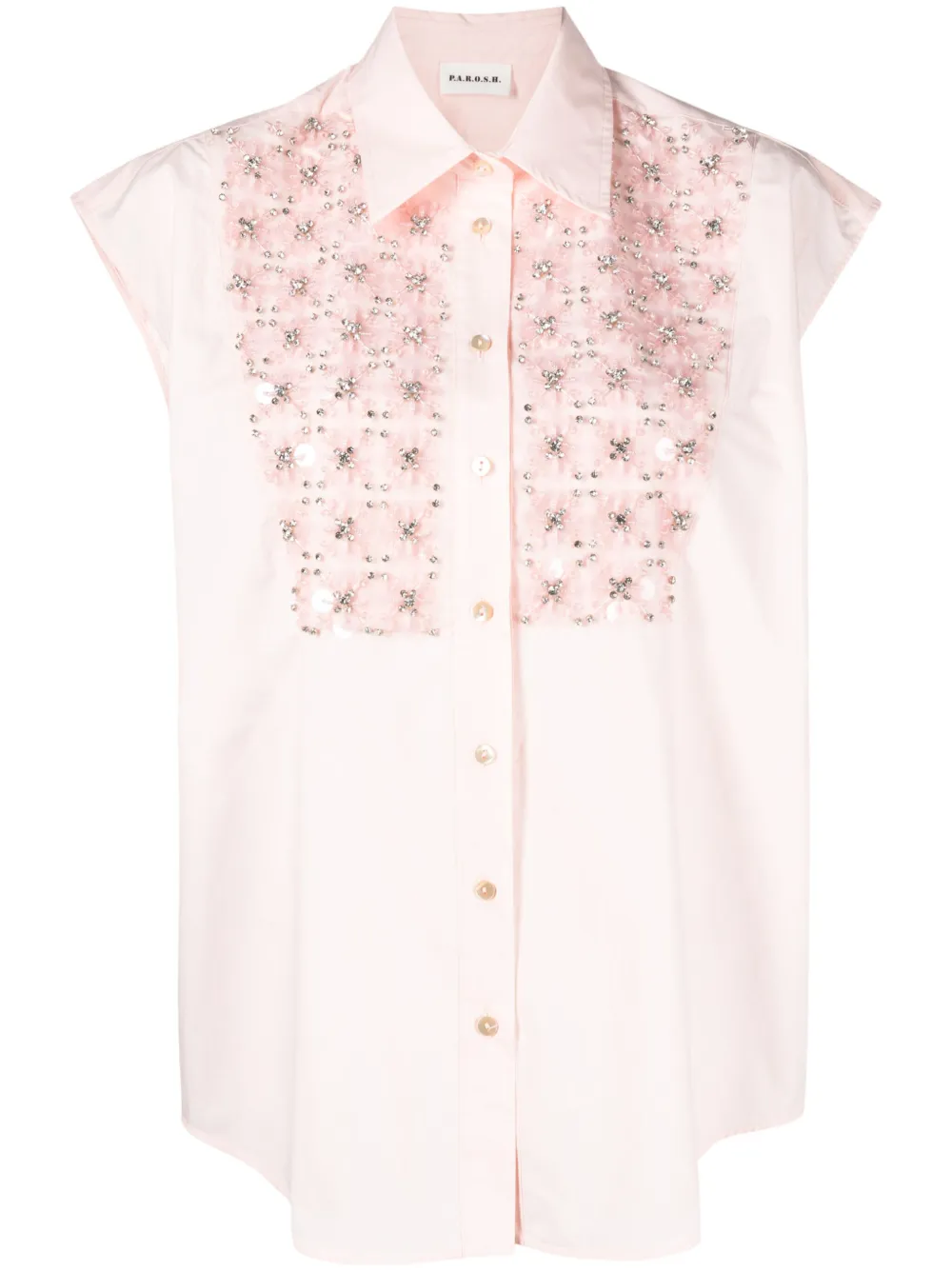 Блузка со стразами P.A.R.O.S.H., розовый 
Блузка со стразами P.A.R.O.S.H., розовый
