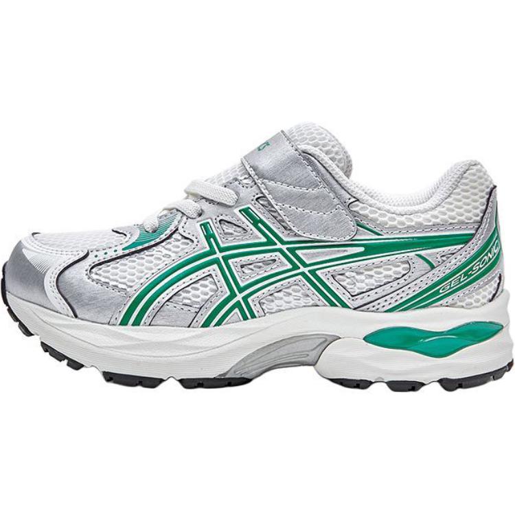 Кроссовки для бега для детей. Износостойкие, дышащие, с низким верхом. Для детей от 3 до 7 лет. ASICS, белый/серебряный 
Кроссовки для бега для детей. Износостойкие, дышащие, с низким верхом. Для детей от 3 до 7 лет. ASICS, белый/серебряный