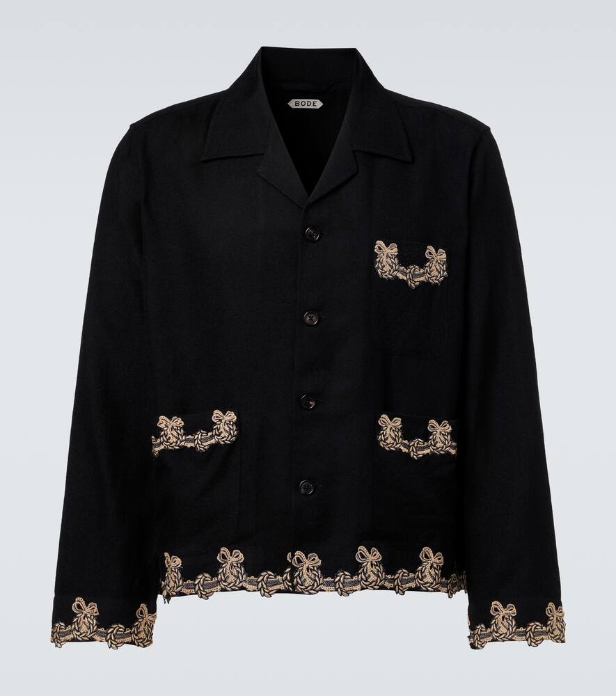 Лорелист шерстяная фланелевая рубашка-оверсайз Bode, Black
Лорелист шерстяная фланелевая рубашка-оверсайз Bode, Black