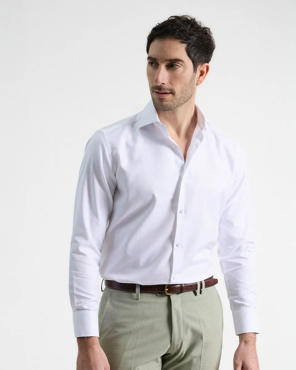 Мужская белая рубашка из твила классического кроя Puroego, белый
Мужская белая рубашка из твила классического кроя Puroego, белый