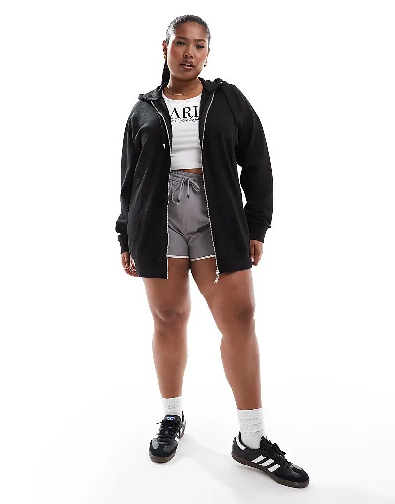 Толстовка с капюшоном реглан на молнии черного цвета Yours
Толстовка с капюшоном реглан на молнии черного цвета Yours