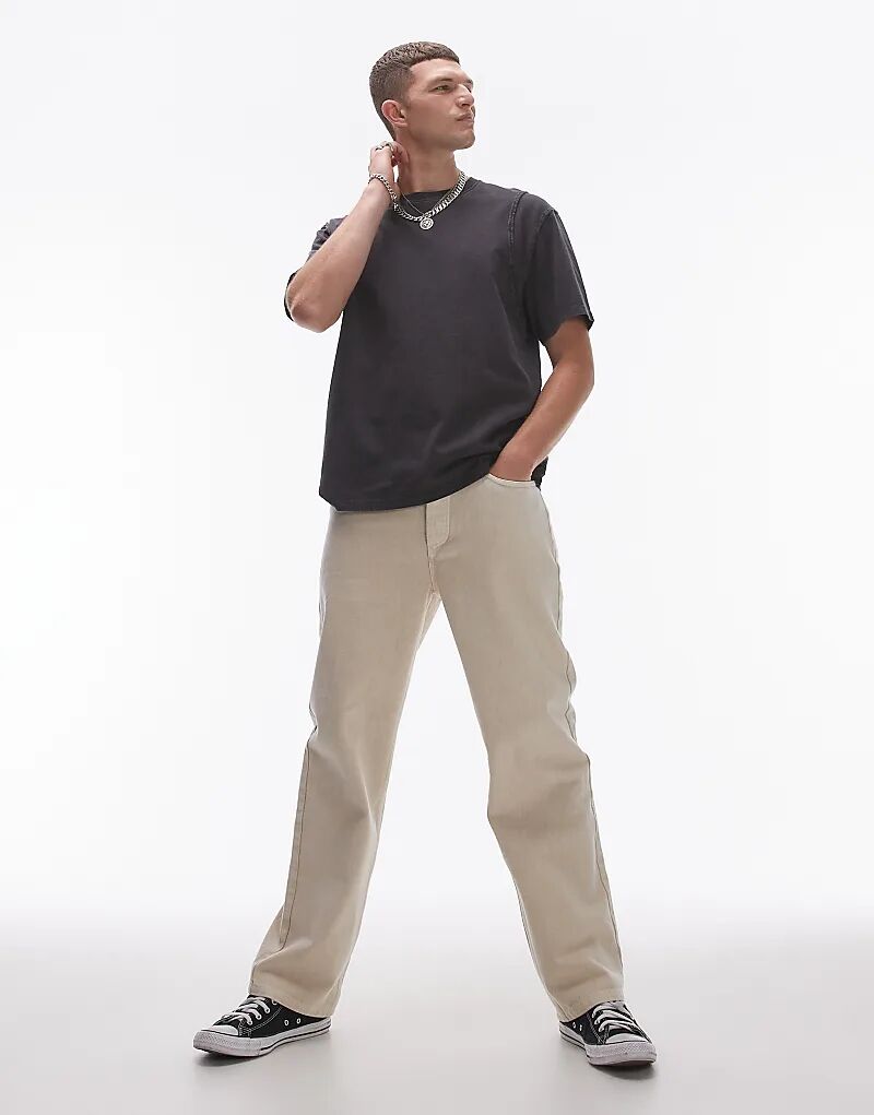 Прямые брюки Topman из твила цвета экрю
Прямые брюки Topman из твила цвета экрю