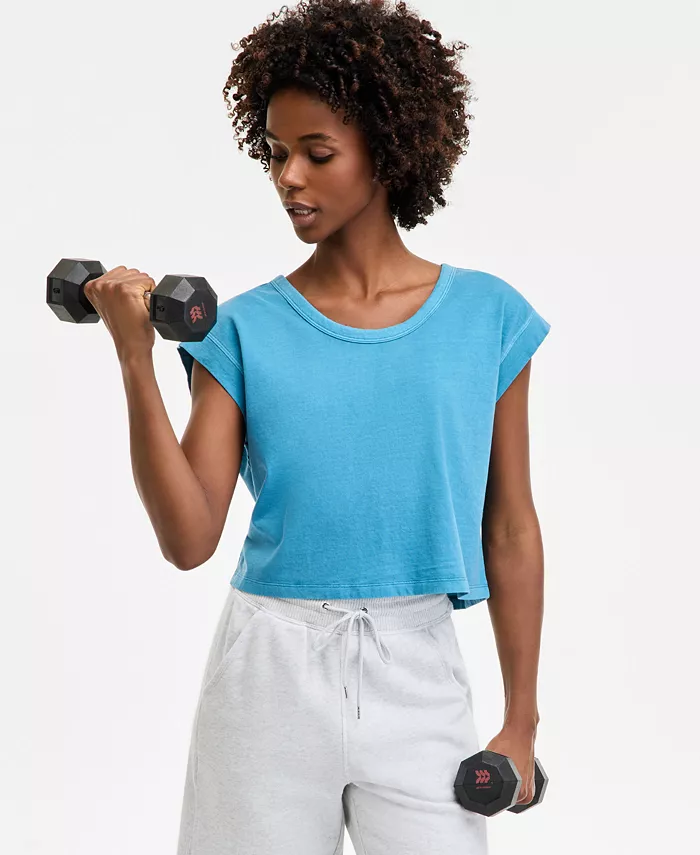 Женская хлопковая однотонная постиранная майка без рукавов ID Ideology, синий
Женская хлопковая однотонная постиранная майка без рукавов ID Ideology, синий