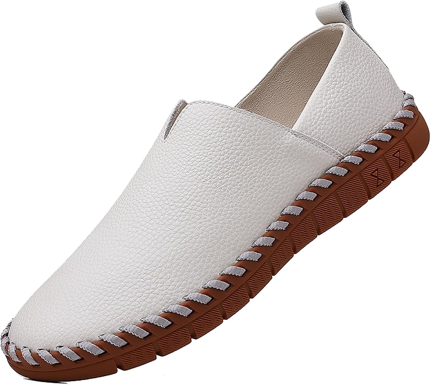 Мужские кожаные лоферы с ручной прострочкой, легкие, дышащие, с круглым носком, без застежки, плоские мокасины для улицы, повседневной носки, вождения и прогулок Lvomu, белый
Мужские кожаные лоферы с ручной прострочкой, легкие, дышащие, с круглым носком, без застежки, плоские мокасины для улицы, повседневной носки, вождения и прогулок Lvomu, белый