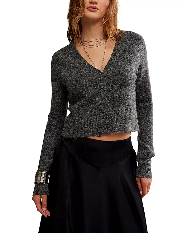 Укороченный кардиган школьницы Free People, серый
Укороченный кардиган школьницы Free People, серый