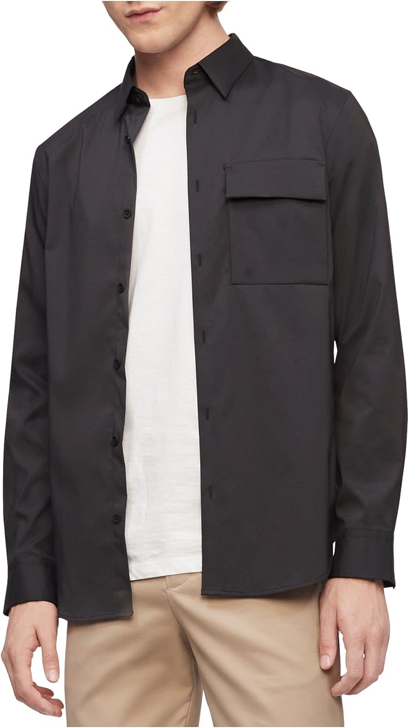 Мужская рубашка Calvin Klein с длинным рукавом и застежкой на пуговицы, Black Casual Utility
Мужская рубашка Calvin Klein с длинным рукавом и застежкой на пуговицы, Black Casual Utility