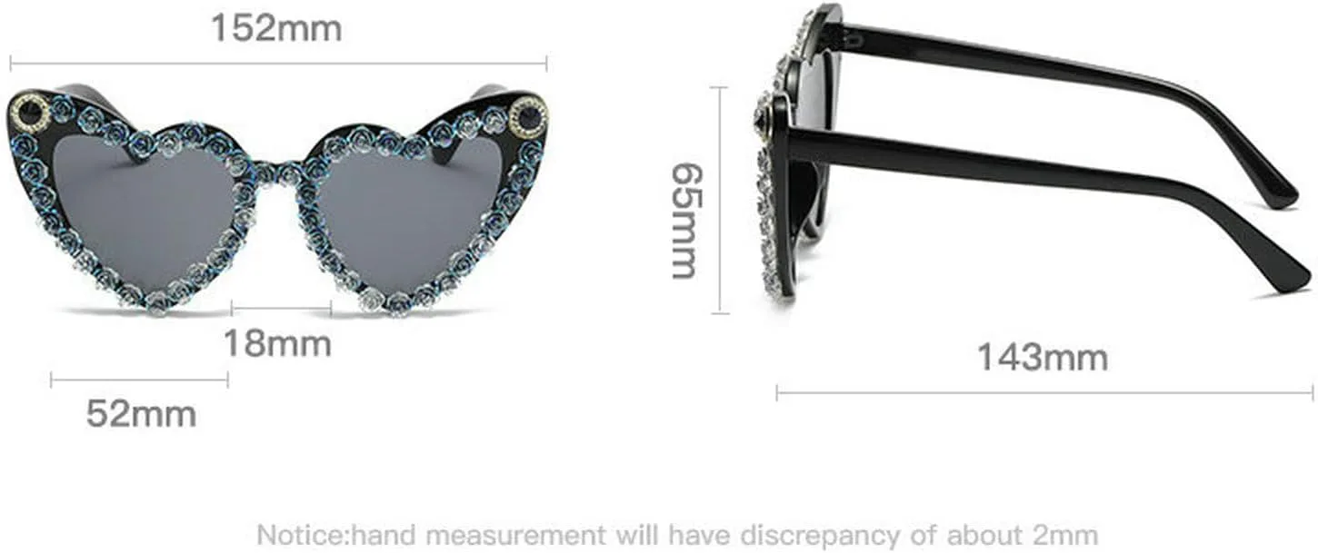 Солнцезащитные очки COTIA в форме сердца, модные женские, с цветами, кристаллами, дизайном «Любовь, роза, бриллианты», милые очки для вечеринки, 2pcs Blue+pink
Солнцезащитные очки COTIA в форме сердца, модные женские, с цветами, кристаллами, дизайном «Любовь, роза, бриллианты», милые очки для вечеринки, 2pcs Blue+pink