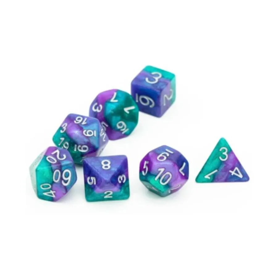 Набор Poly Set — Космическая Вселенная с серебром (7), Dice Sets - Resin/Acrylic - Blue, Green, & Purple (Foam Brain Games)
Набор Poly Set — Космическая Вселенная с серебром (7), Dice Sets - Resin/Acrylic - Blue, Green, & Purple (Foam Brain Games)