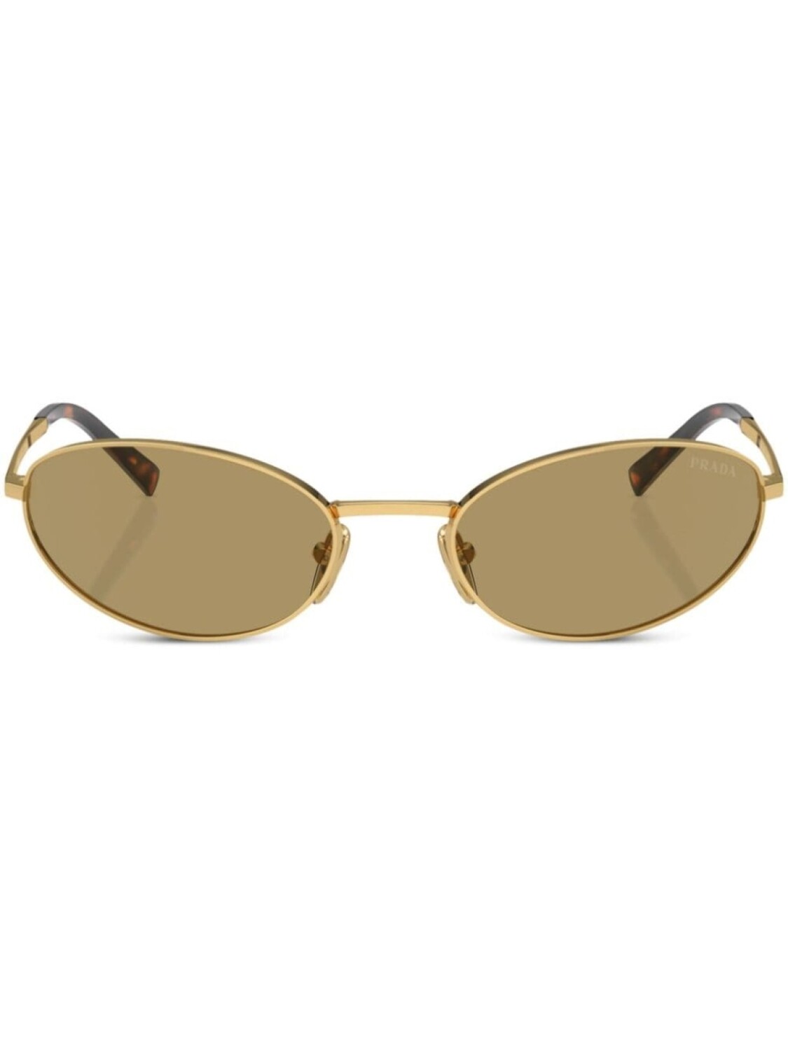 Prada Eyewear солнцезащитные очки Prada PR A59S в овальной оправе, золотистый 
Prada Eyewear солнцезащитные очки Prada PR A59S в овальной оправе, золотистый