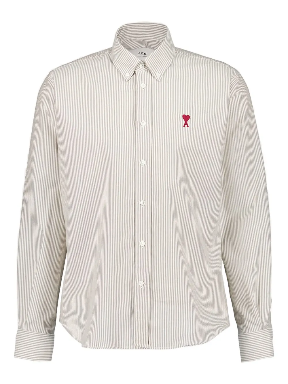 Рубашка в полоску с вышивкой Ami Paris, нейтральный
Рубашка в полоску с вышивкой Ami Paris, нейтральный