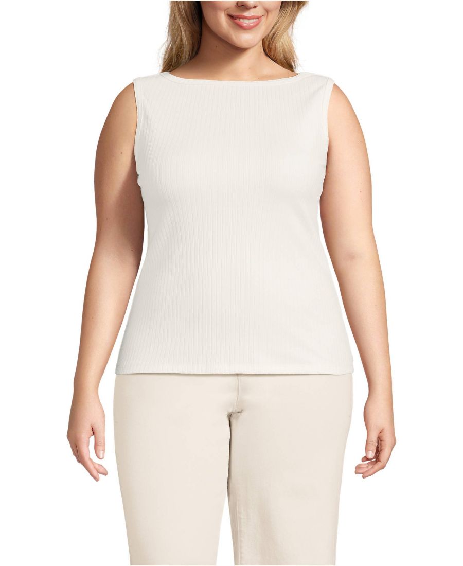 Женская майка без рукавов большого размера с ажурным ребристым вырезом-лодочкой Lands' End, Ivory
Женская майка без рукавов большого размера с ажурным ребристым вырезом-лодочкой Lands' End, Ivory