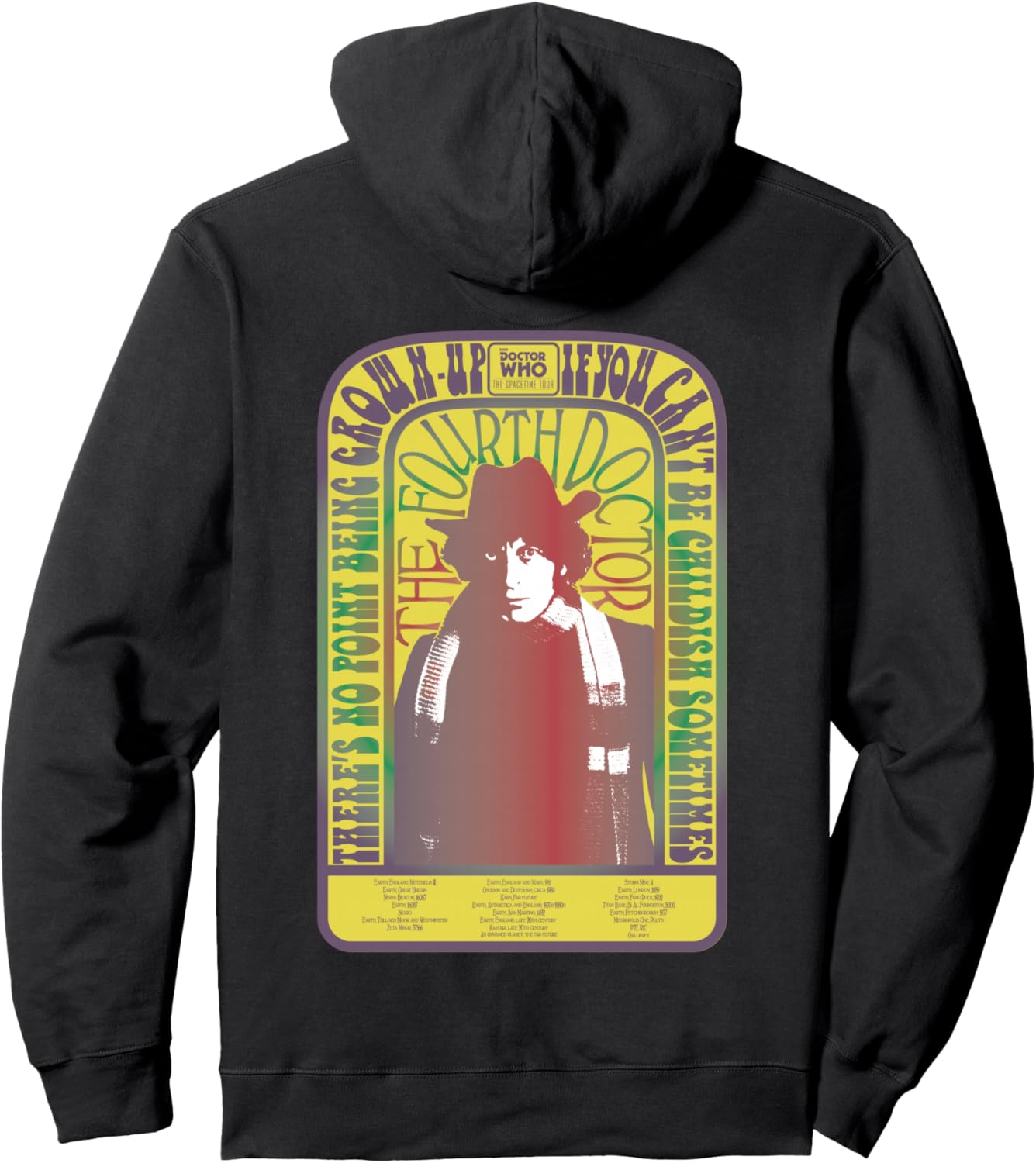 Худи Doctor Who Spacetime Tour 4th Doctor Baker, черный
Худи Doctor Who Spacetime Tour 4th Doctor Baker, черный