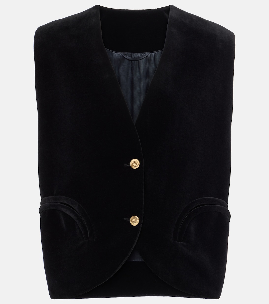 Жилет из хлопкового вельвета Gliss Blazé Milano, черный 
Жилет из хлопкового вельвета Gliss Blazé Milano, черный