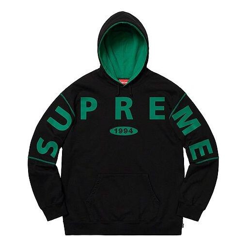 Толстовка fw19 week 1 spread hooded sweatshirt Supreme, черный 
Толстовка fw19 week 1 spread hooded sweatshirt Supreme, черный