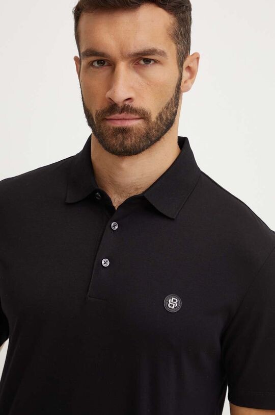 Хлопковое поло Boss, черный 
Хлопковое поло Boss, черный