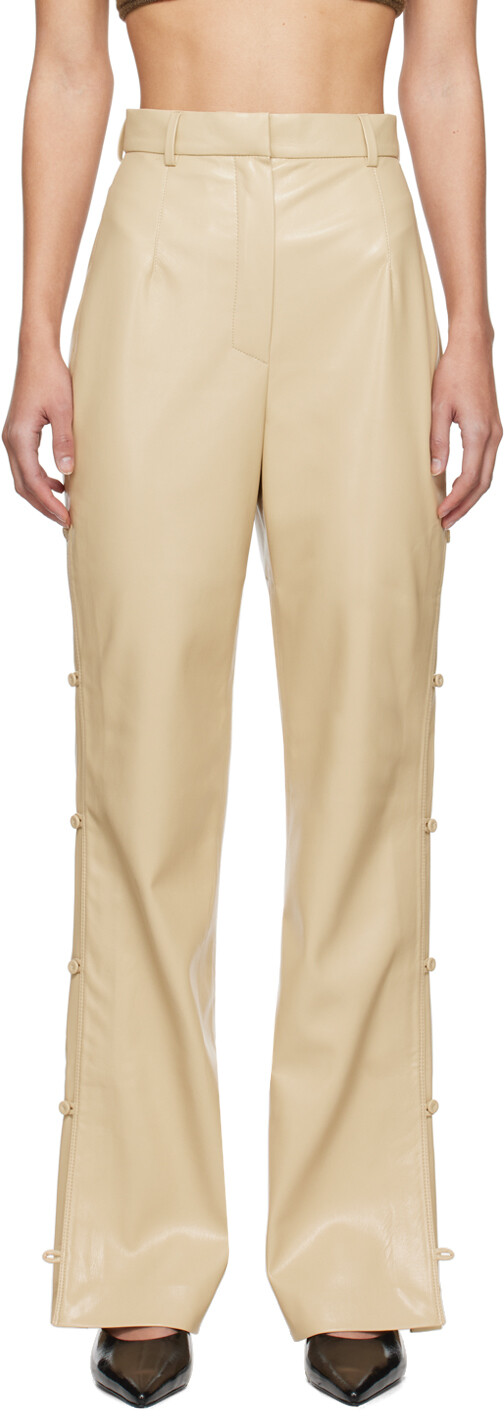 Бежевые брюки Felina из веганской кожи Nanushka
Бежевые брюки Felina из веганской кожи Nanushka