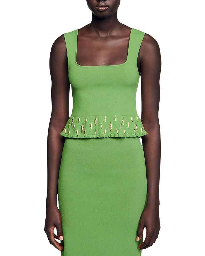 Топ с квадратным вырезом и кокеткой Sandro, зеленый
Топ с квадратным вырезом и кокеткой Sandro, зеленый