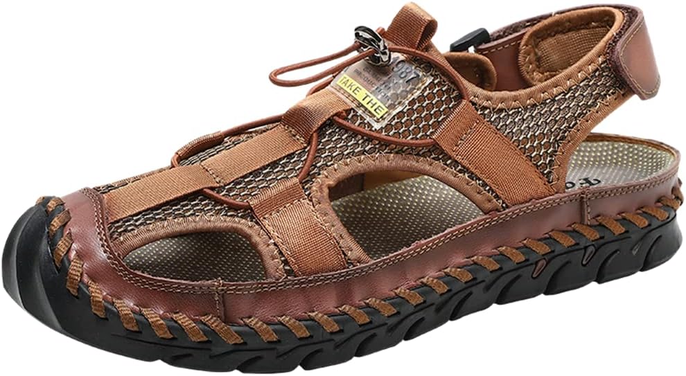 Мужские повседневные кожаные сандалии с закрытым носком Uikgitp, коричневый
Мужские повседневные кожаные сандалии с закрытым носком Uikgitp, коричневый