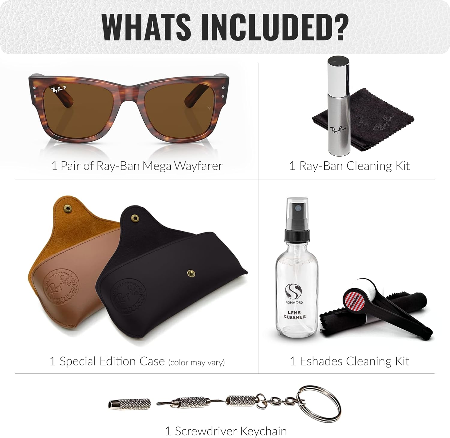 Солнцезащитные очки Ray-Ban RB0840S MEGA WAYFARER квадратной формы для мужчин и женщин в официальном комплекте RAYBAN Eyewear Kit, Polished Striped Havana Frame | Polarized Brown Lens
Солнцезащитные очки Ray-Ban RB0840S MEGA WAYFARER квадратной формы для мужчин и женщин в официальном комплекте RAYBAN Eyewear Kit, Polished Striped Havana Frame | Polarized Brown Lens