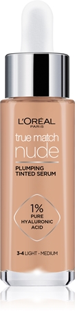 Сыворотка для унификации тона кожи L’Oréal Paris True Match Nude Plumping Tinted Serum, 3-4 Light Medium 30 ml
Сыворотка для унификации тона кожи L’Oréal Paris True Match Nude Plumping Tinted Serum, 3-4 Light Medium 30 ml