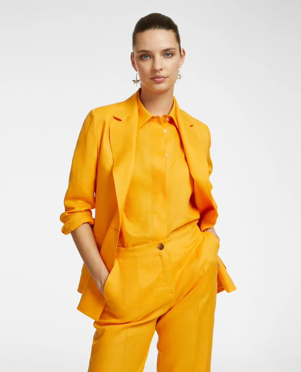 Женский льняной блейзер с карманами Elena Miró, желтый
Женский льняной блейзер с карманами Elena Miró, желтый
