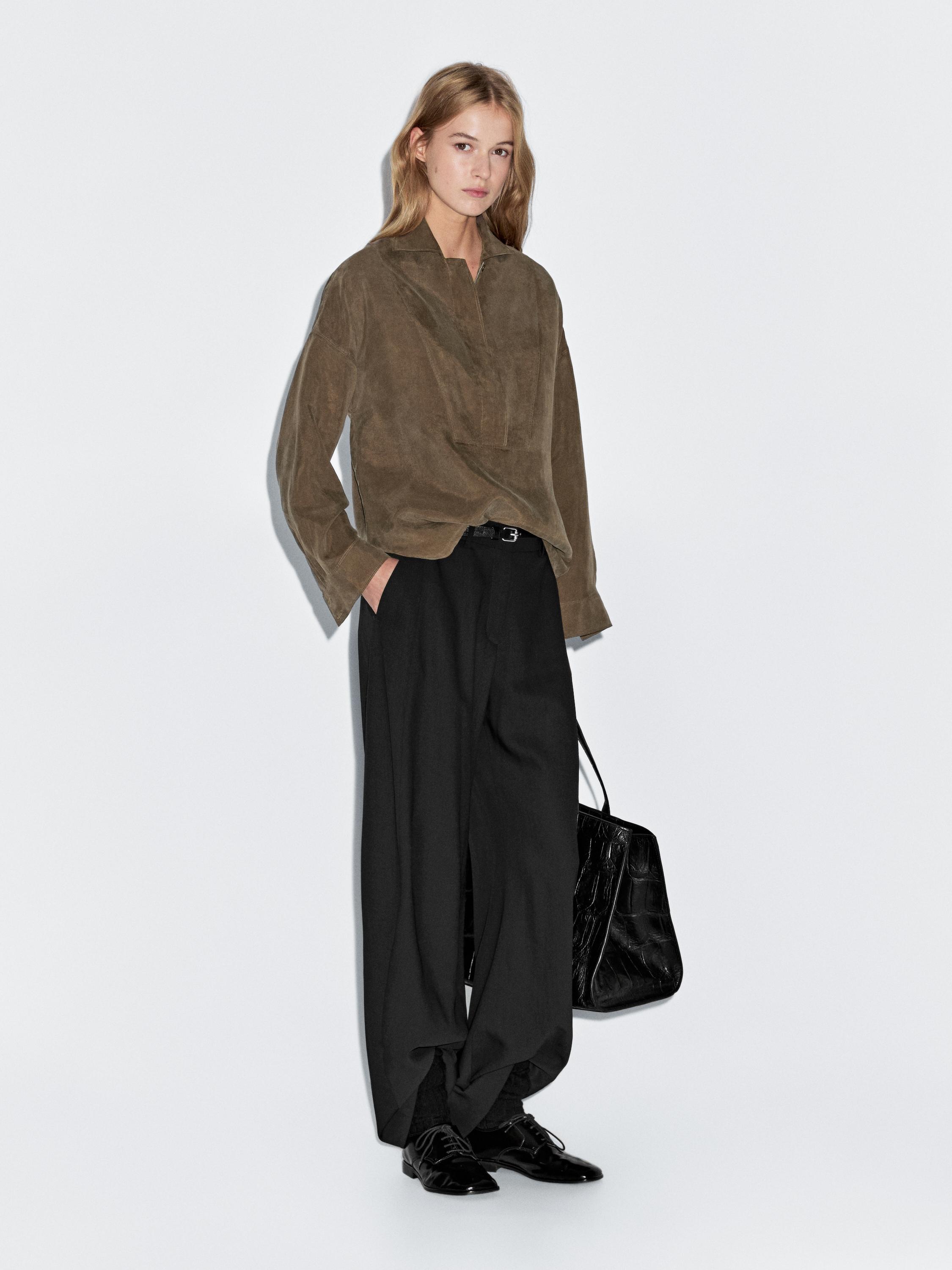 Блузка с застежкой-молнией на груди Massimo Dutti, коричневый
Блузка с застежкой-молнией на груди Massimo Dutti, коричневый