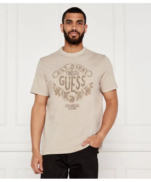 Футболка Regular fit Guess Jeans, бежевый 
Футболка Regular fit Guess Jeans, бежевый