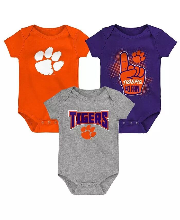 Комплект из 3 игровых боди Clemson Tigers для мальчиков и девочек, оранжевый, фиолетовый, серо-коричневый Outerstuff
Комплект из 3 игровых боди Clemson Tigers для мальчиков и девочек, оранжевый, фиолетовый, серо-коричневый Outerstuff