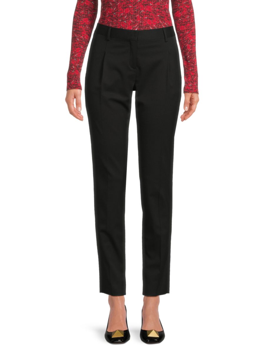 Эластичные шерстяные брюки с плоским передом Valentino, цвет Nero
Эластичные шерстяные брюки с плоским передом Valentino, цвет Nero