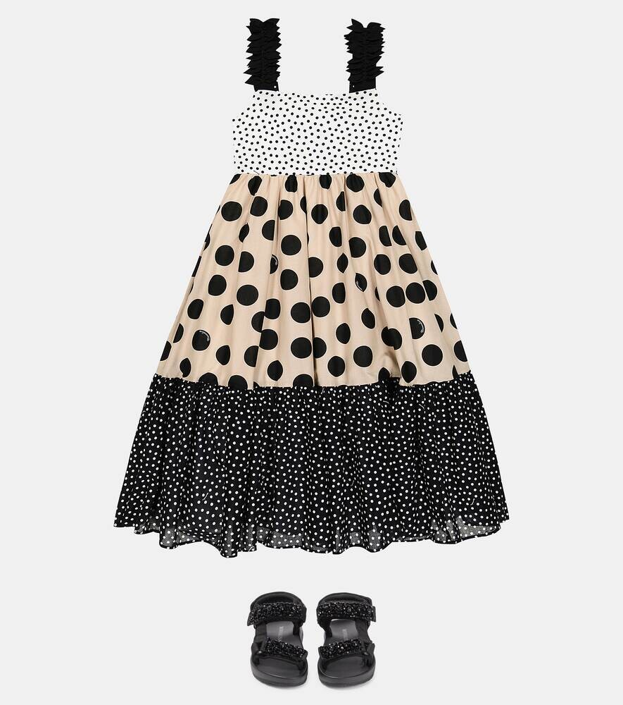 Хлопковое платье в горошек Monnalisa, белый
Хлопковое платье в горошек Monnalisa, белый