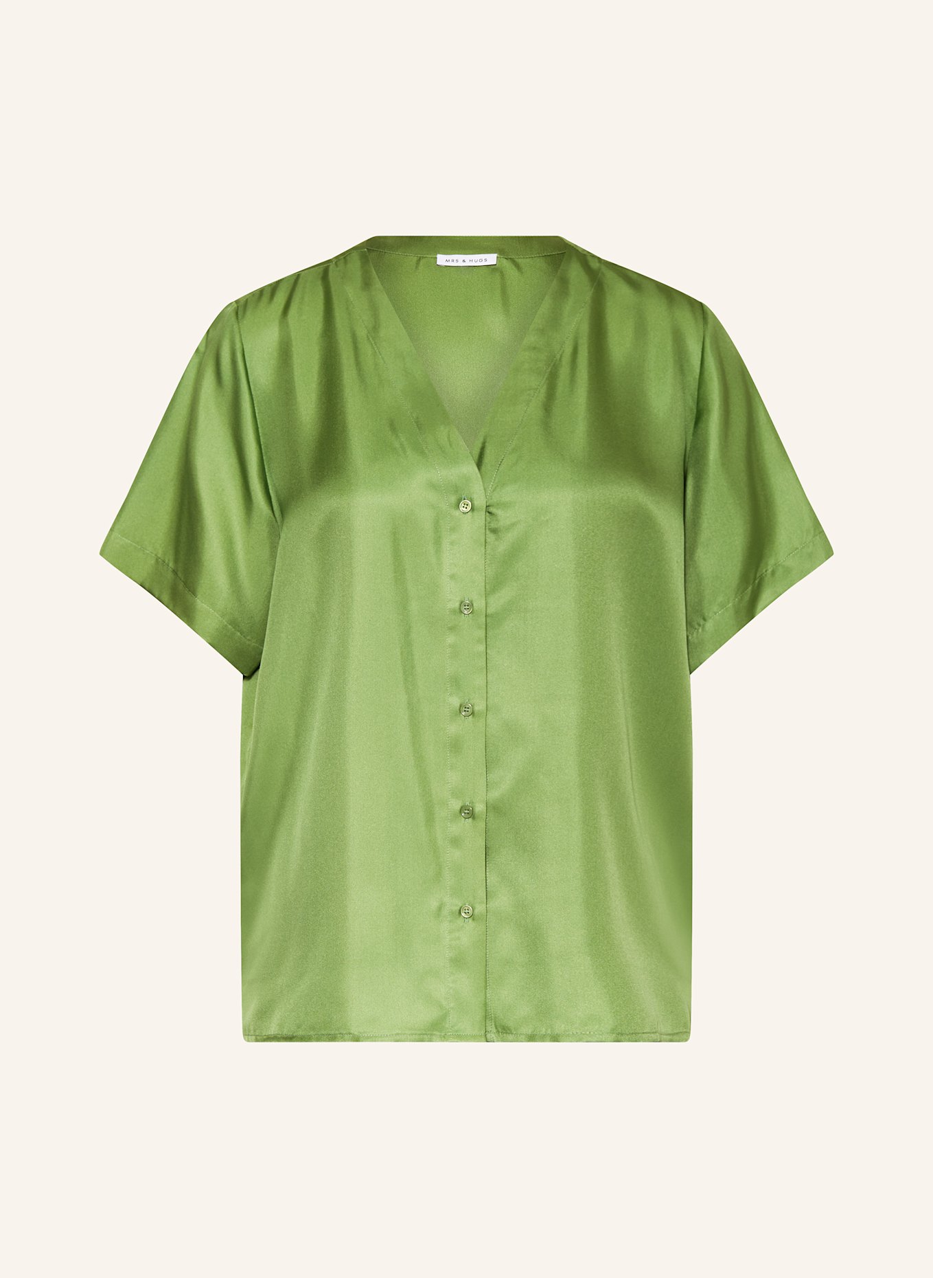 Шелковая блузка рубашка Mrs & Hugs, зеленый
Шелковая блузка рубашка Mrs & Hugs, зеленый