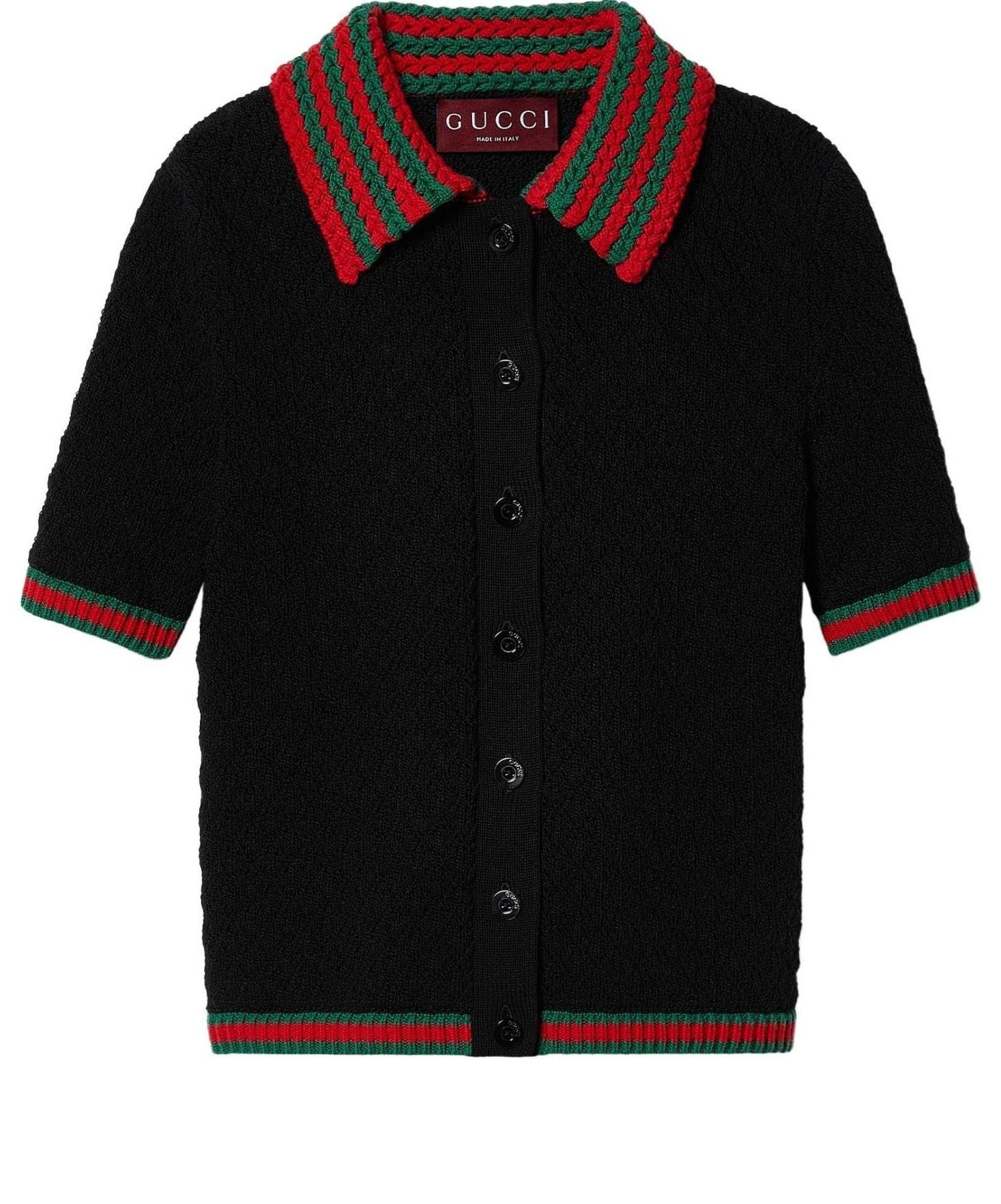 Поло (WMNS) Gucci Cotton Lace Polo With Web 'Black'
Поло (WMNS) Gucci Cotton Lace Polo With Web 'Black'
