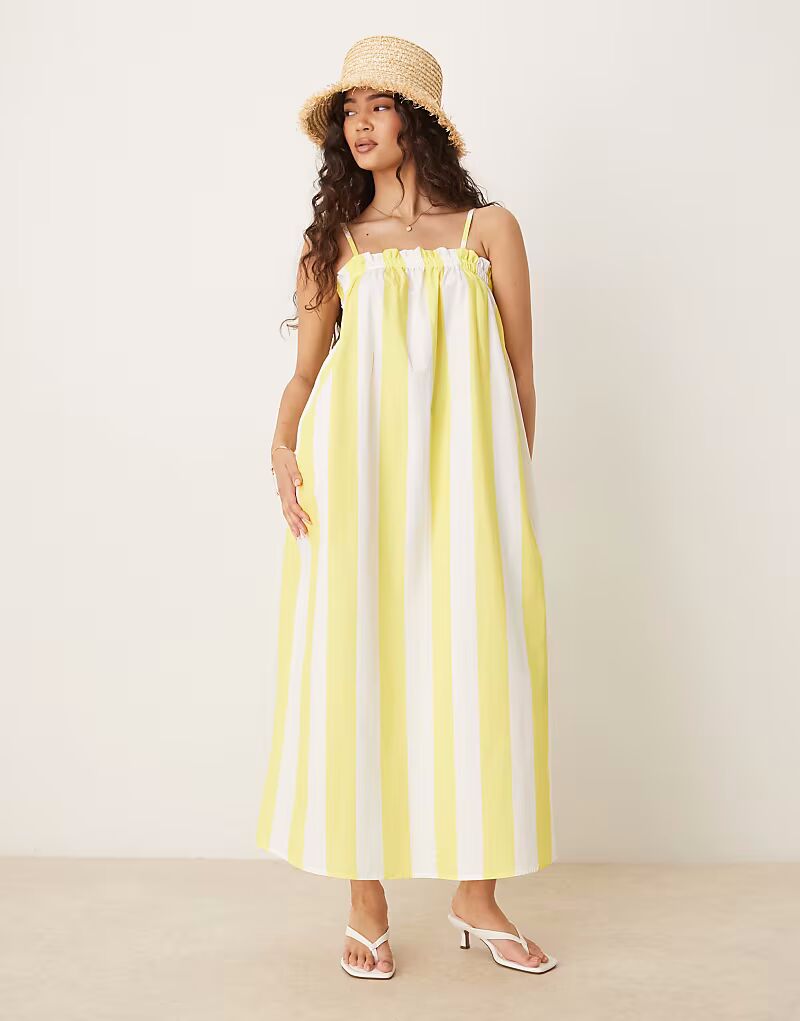Платье-трапеция макси из поплина ASOS DESIGN в желтую полоску
Платье-трапеция макси из поплина ASOS DESIGN в желтую полоску