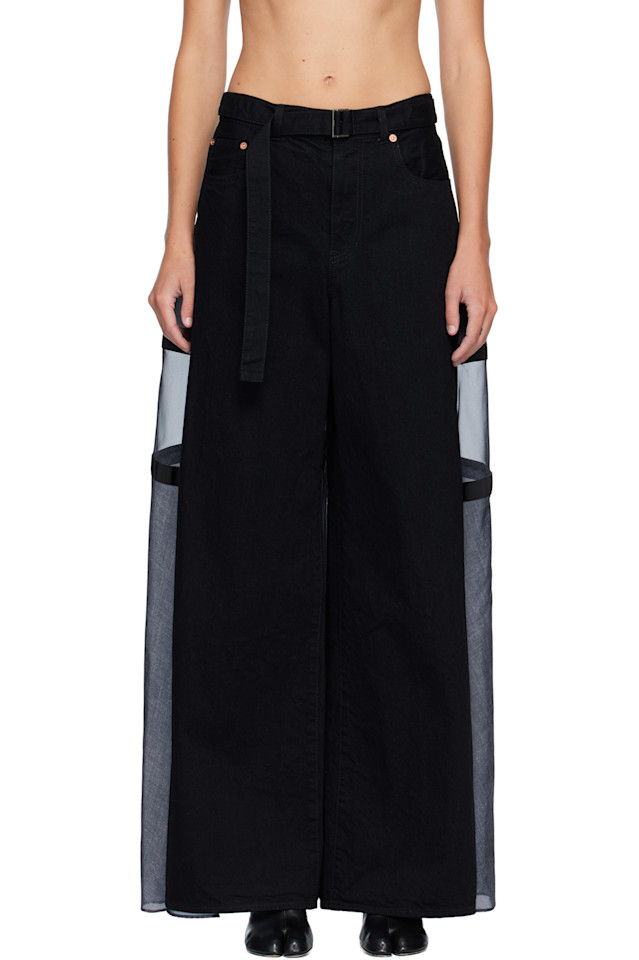 Джинсы с панелями Sacai, черный
Джинсы с панелями Sacai, черный