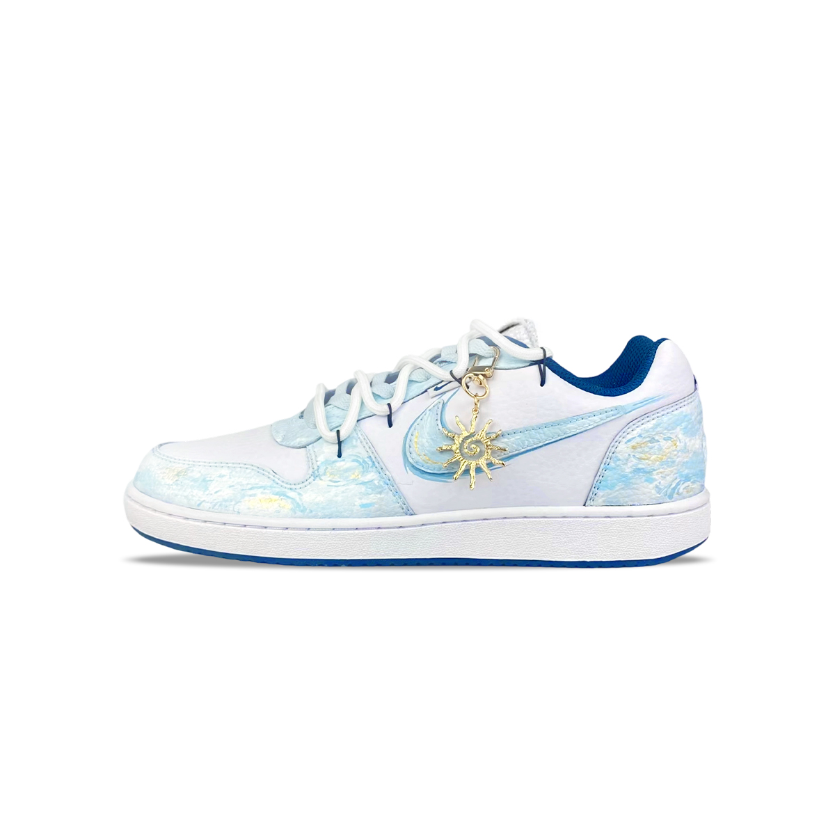 Nike Низкие износостойкие кроссовки для скейтбординга EBERNON, мужские, белые, синие 
Nike Низкие износостойкие кроссовки для скейтбординга EBERNON, мужские, белые, синие