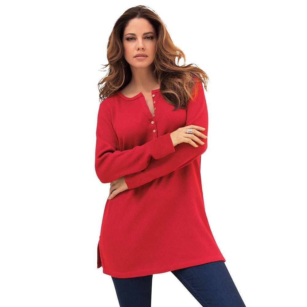 Женская термотуника больших размеров Roaman's Henley, цвет Vivid Red 
Женская термотуника больших размеров Roaman's Henley, цвет Vivid Red