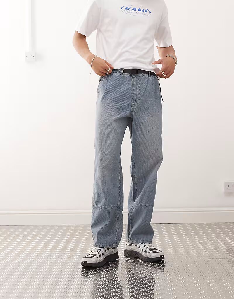 Рабочие брюки Gramicci из японского денима Hickory синего цвета
Рабочие брюки Gramicci из японского денима Hickory синего цвета