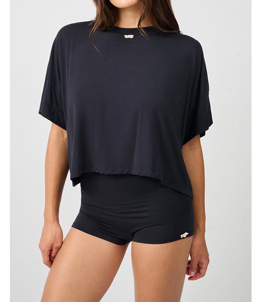 Женская укороченная футболка для сна WeWoreWhat, Black
Женская укороченная футболка для сна WeWoreWhat, Black