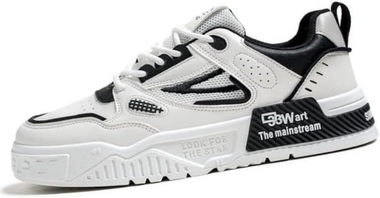 Мужские кроссовки на низком каблуке с шнуровкой однотонные - удобная повседневная обувь для ежедневной носки Hoalox, белый/черный
Мужские кроссовки на низком каблуке с шнуровкой однотонные - удобная повседневная обувь для ежедневной носки Hoalox, белый/черный