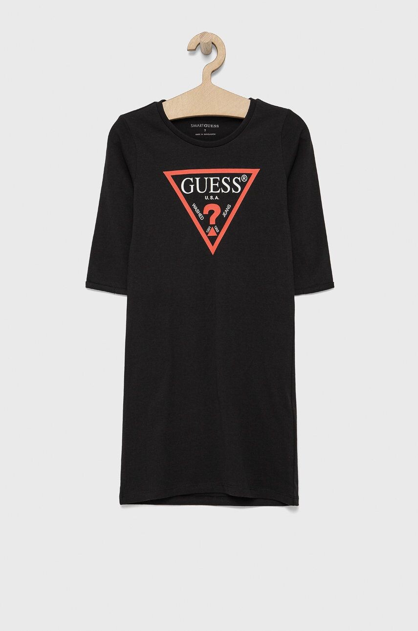 Платье Guess из хлопка для девочки, черный
Платье Guess из хлопка для девочки, черный