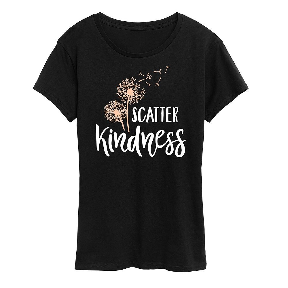 Женская футболка с рисунком Scatter Kindness Licensed Character, черный 
Женская футболка с рисунком Scatter Kindness Licensed Character, черный