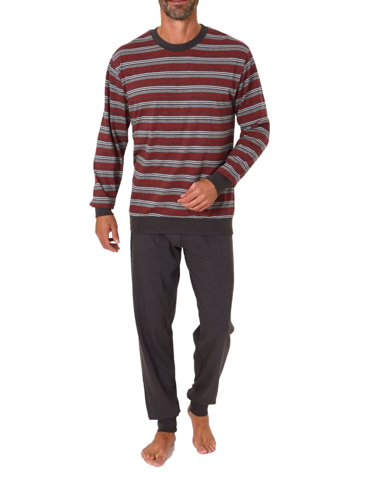 NORMANN Пижама из махровой ткани с длинными рукавами и манжетами красного цвета
NORMANN Пижама из махровой ткани с длинными рукавами и манжетами красного цвета