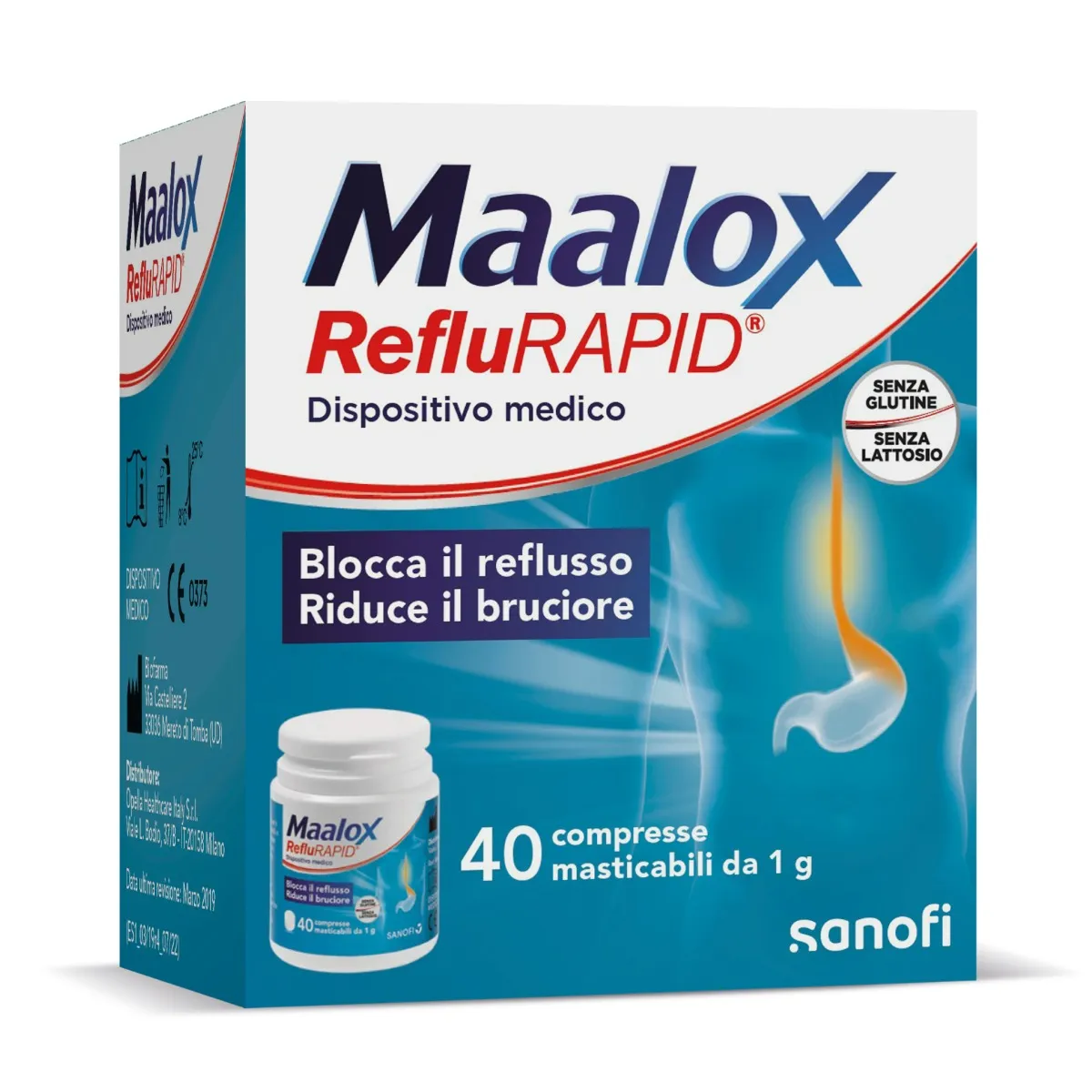 Маалокс Рефлурапид 40 жевательных таблеток Рефлюкс и кислотность Maalox 
Маалокс Рефлурапид 40 жевательных таблеток Рефлюкс и кислотность Maalox