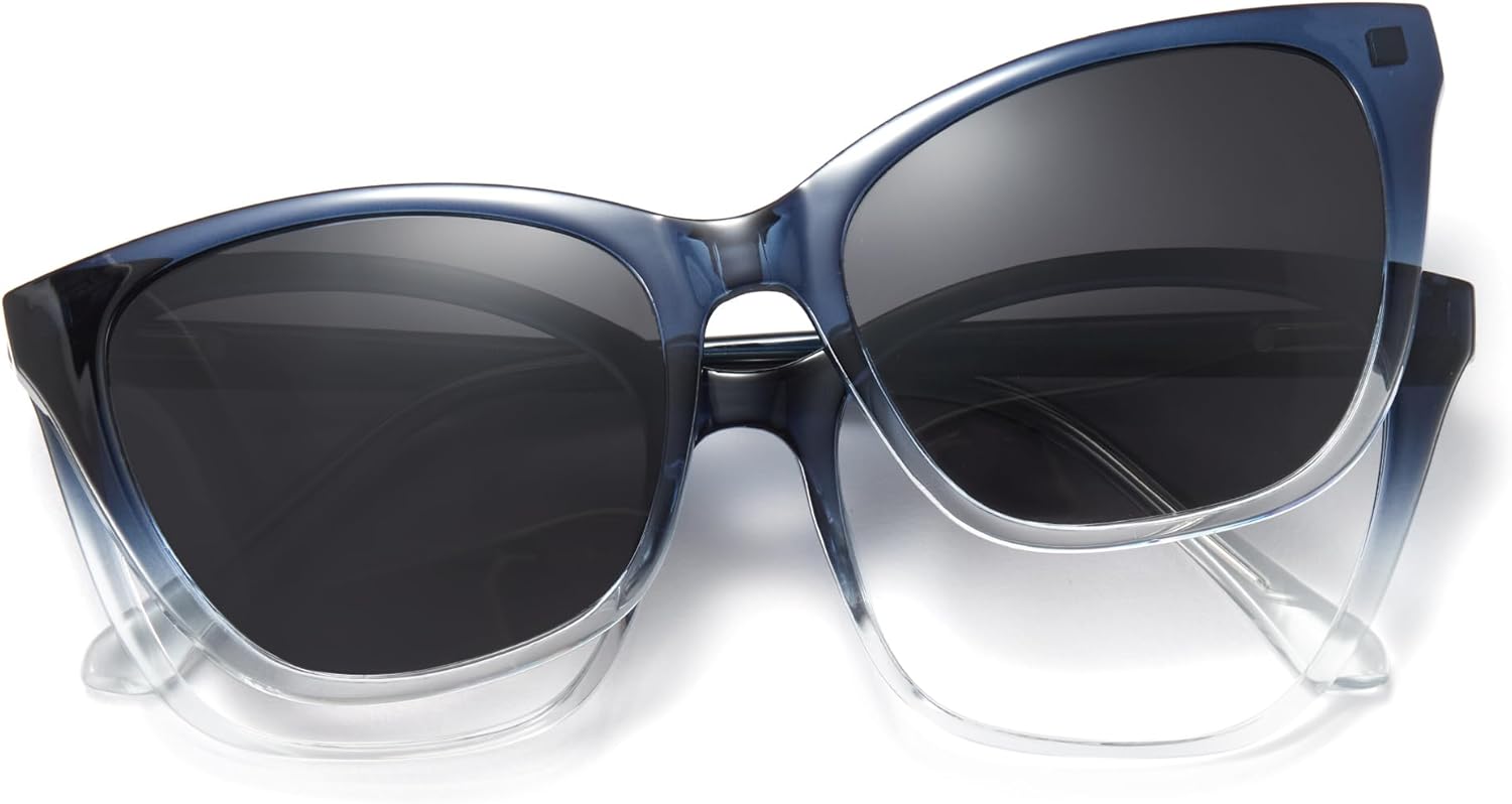 Солнцезащитные очки Cyxus Cat Eye с магнитной застежкой, женские, поляризованные, блокируют синий свет и имеют защиту UV400, модель P1221, Frame: Gradient Blue+ Lens: Clear+black-grey-p1222
Солнцезащитные очки Cyxus Cat Eye с магнитной застежкой, женские, поляризованные, блокируют синий свет и имеют защиту UV400, модель P1221, Frame: Gradient Blue+ Lens: Clear+black-grey-p1222