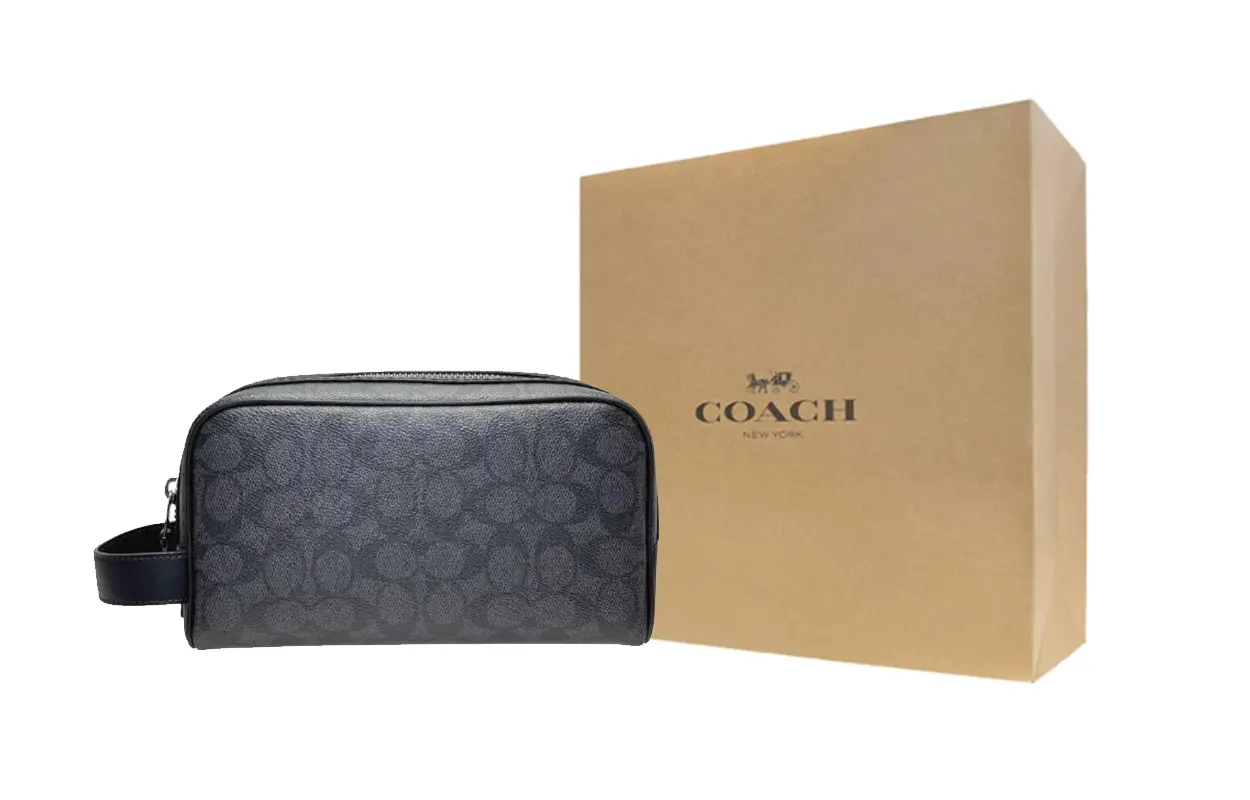 COACH Покрытый холст с телячьей кожей дорожная сумка для хранения Trumpets мужская Black
COACH Покрытый холст с телячьей кожей дорожная сумка для хранения Trumpets мужская Black