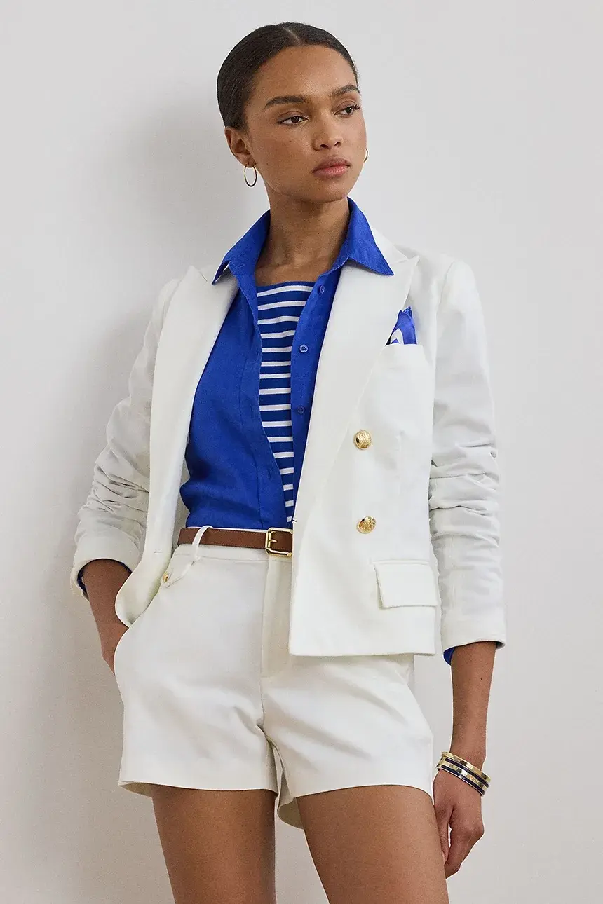 Хлопковый пиджак Lauren Ralph Lauren, белый
Хлопковый пиджак Lauren Ralph Lauren, белый