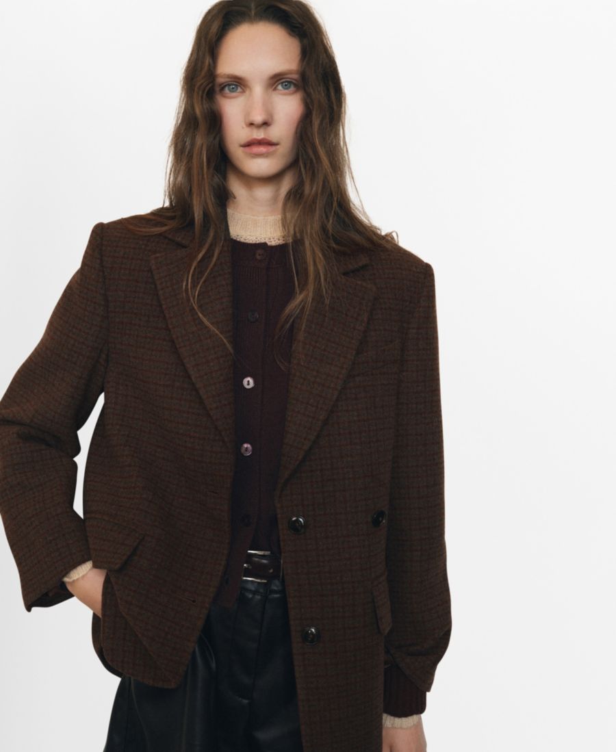 Женский шерстяной блейзер с микро-гусиной лапкой MANGO, Medium Brown
Женский шерстяной блейзер с микро-гусиной лапкой MANGO, Medium Brown