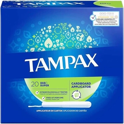 Тампоны Tampax Super с картонным аппликатором, 20 тампонов
Тампоны Tampax Super с картонным аппликатором, 20 тампонов